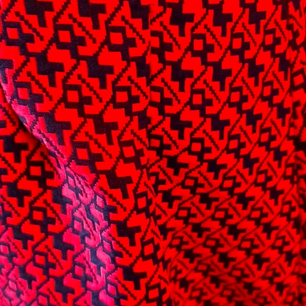 San Souci juniors red & black pattern mini-dress size L - Picture 5 of 9